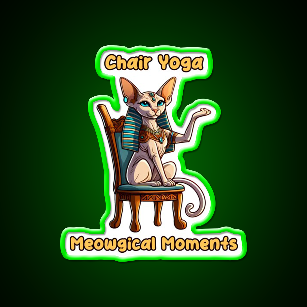 Chair Yoga Cat Pose Yoga Led Neon Sign Yoga Studio Rgb Color