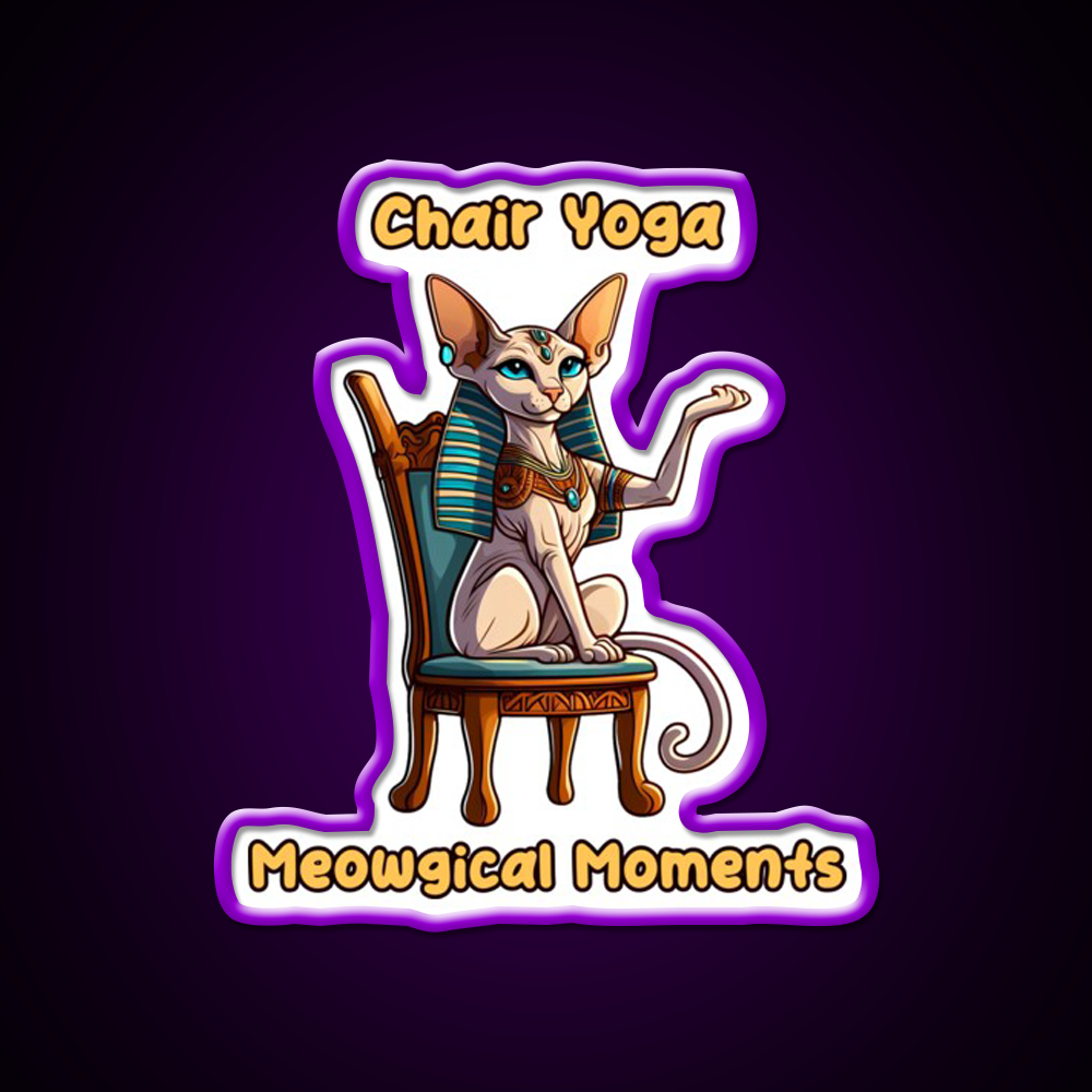 Chair Yoga Cat Pose Yoga Led Neon Sign Yoga Studio Rgb Color