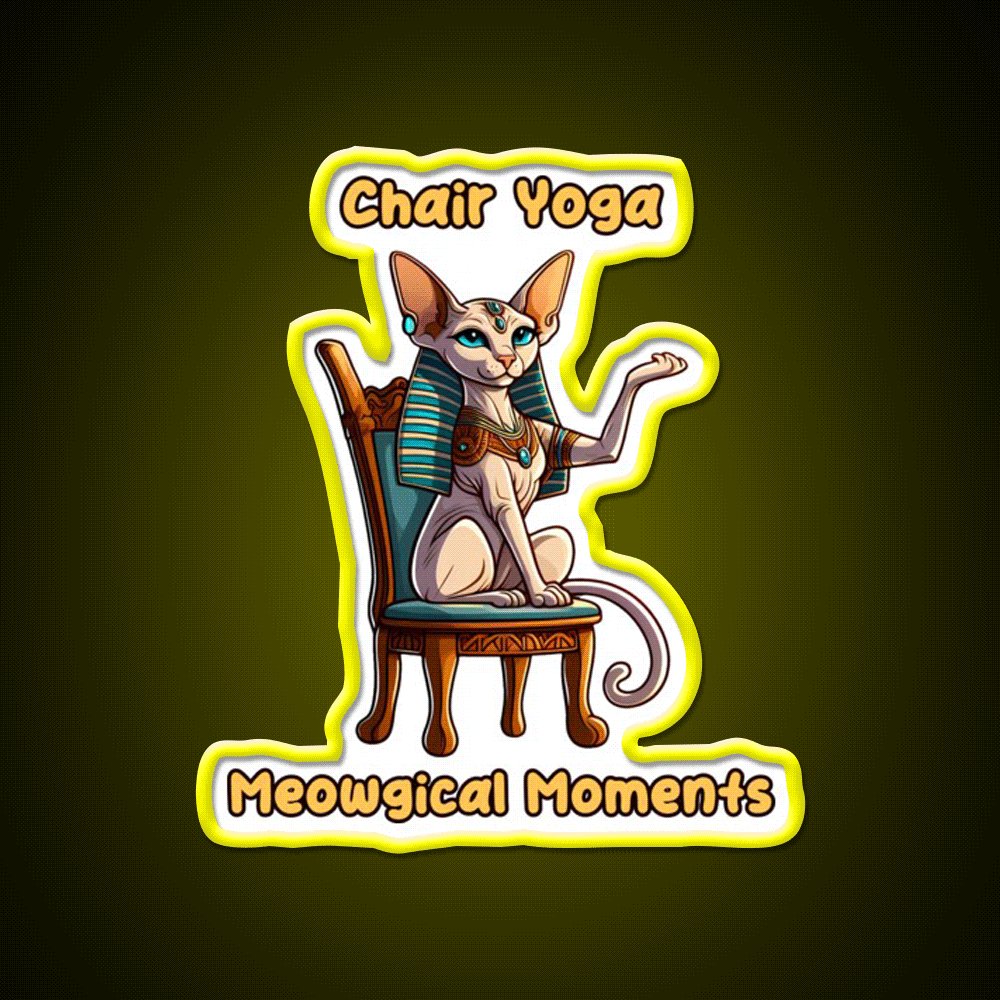 Chair Yoga Cat Pose Yoga Led Neon Sign Yoga Studio Rgb Color