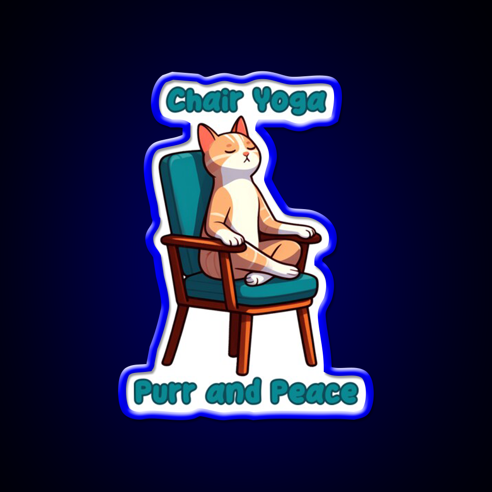 Chair Yoga Cat Pose Yoga Led Neon Sign Yoga Studio Wall Decor Rgb Color