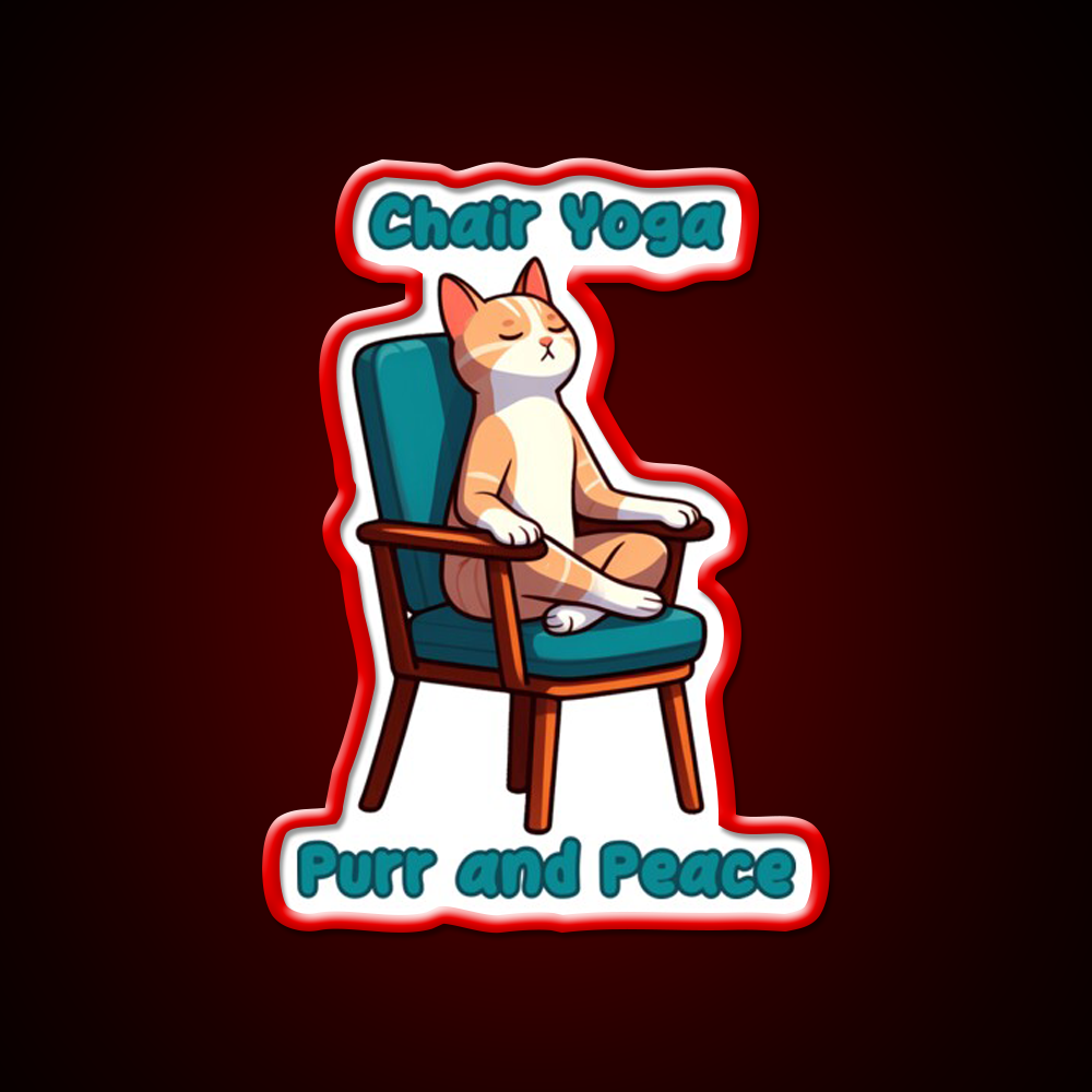 Chair Yoga Cat Pose Yoga Led Neon Sign Yoga Studio Wall Decor Rgb Color