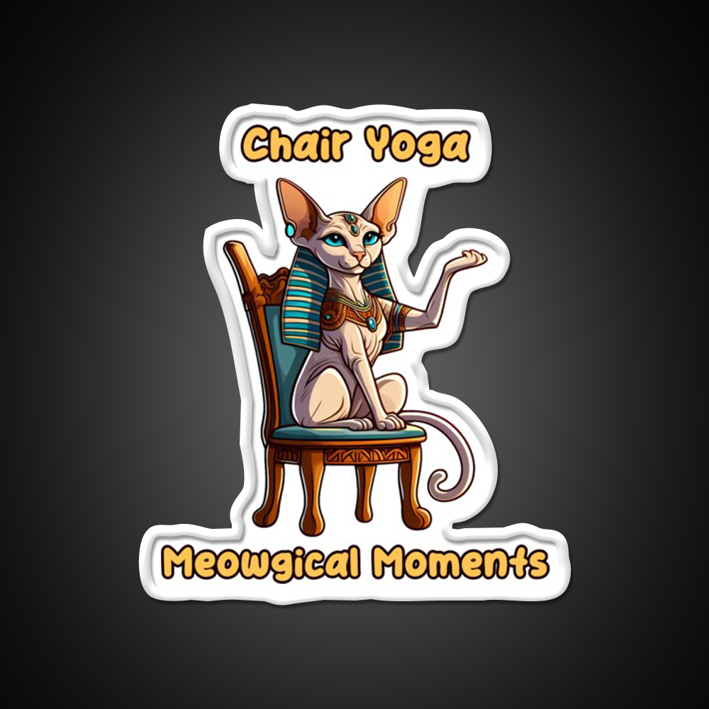 Chair Yoga Cat Pose Yoga Led Neon Sign Yoga Studio Rgb Color