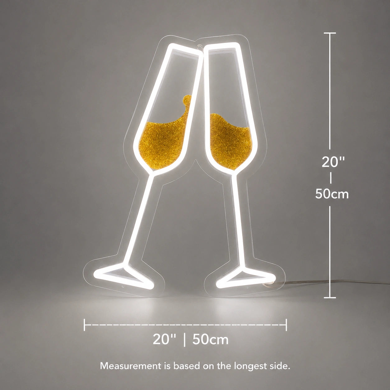Champagne Glasses Neon Sign LED Neon Sign size image