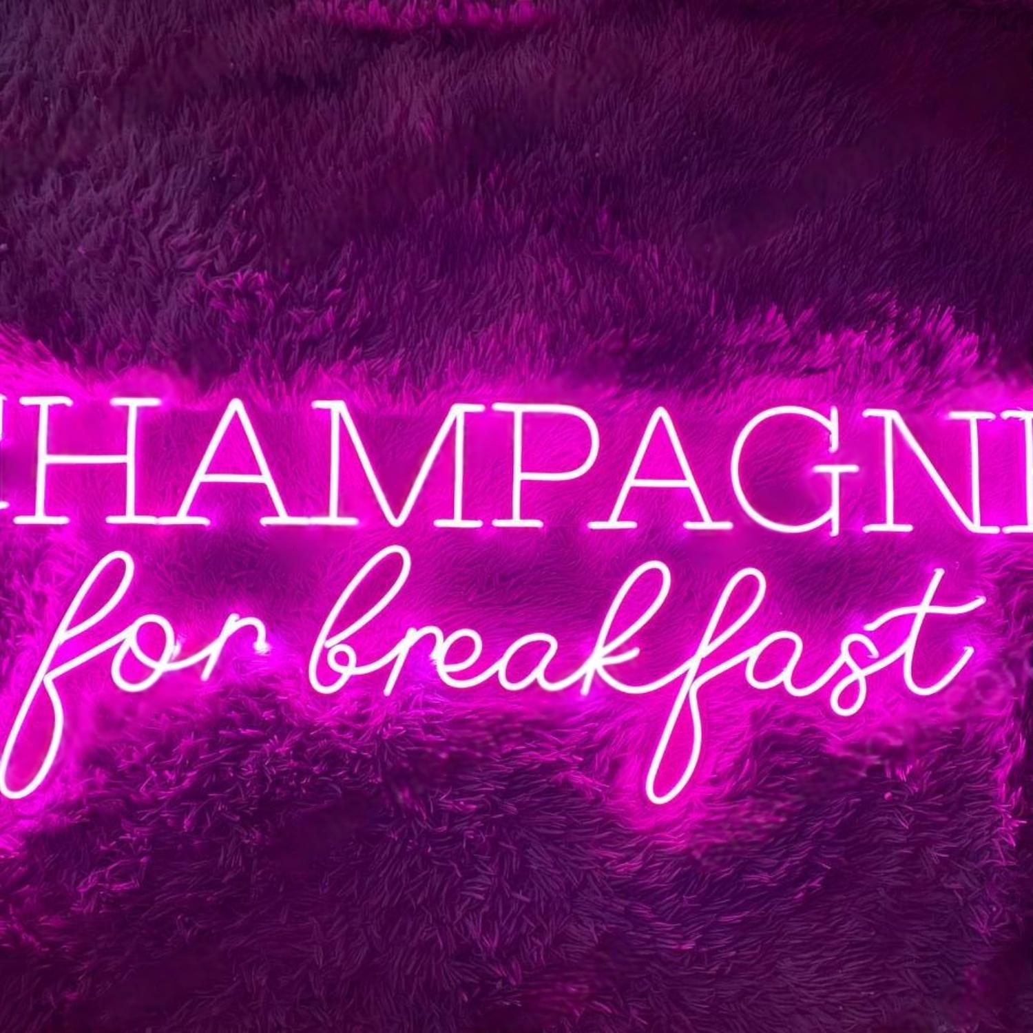Champagne Pink Led Neon Sign With Elegant Script For Home Bar Party Decor | Shineneon