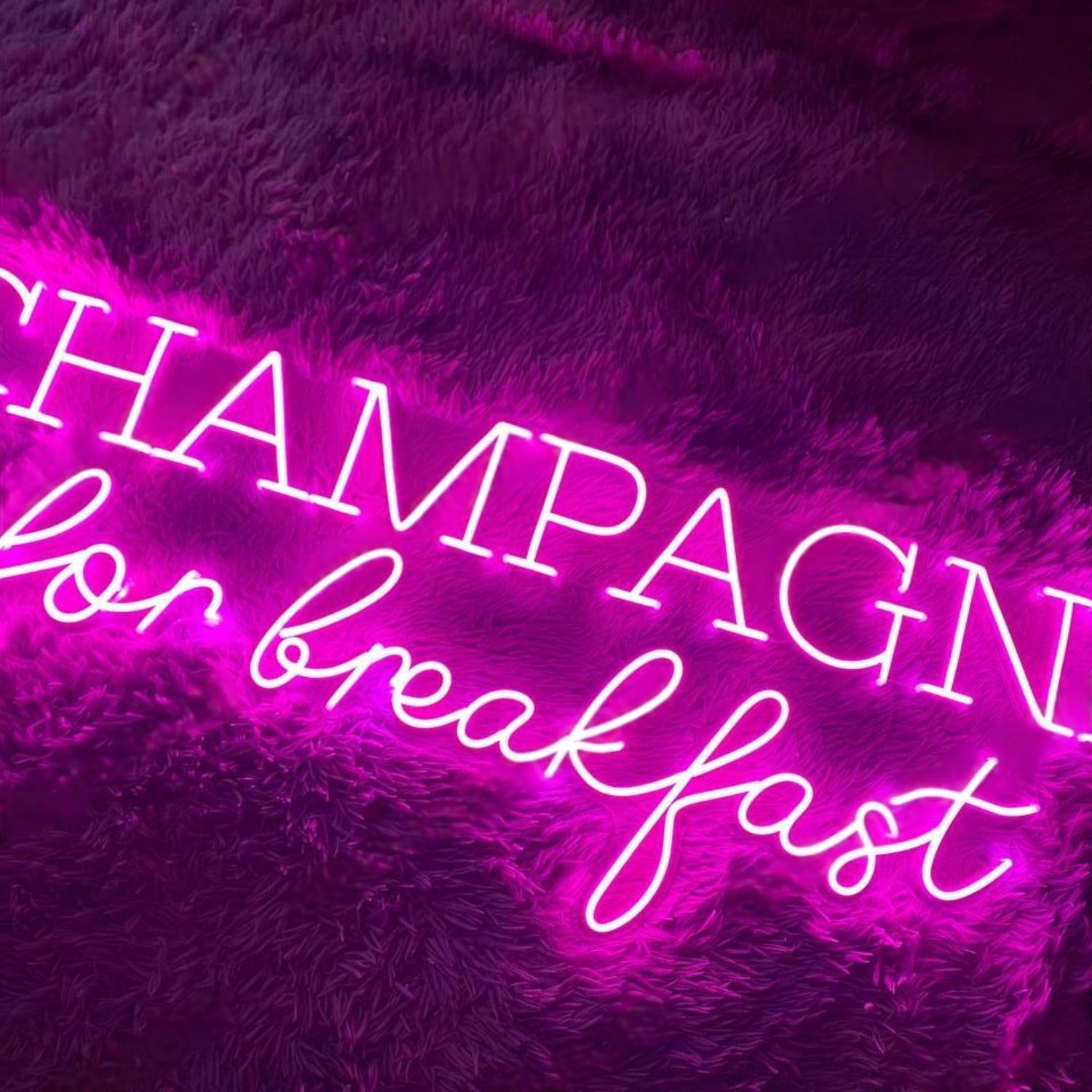 Champagne Pink Led Neon Sign With Elegant Script For Home Bar Party Decor | Shineneon