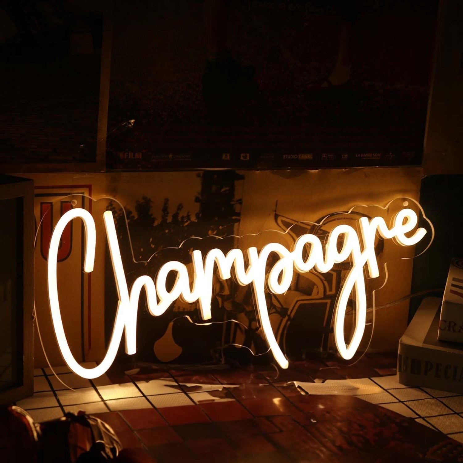 Champagne Yellow Neon Sign For Celebratory And Fun Spaces | Shineneon