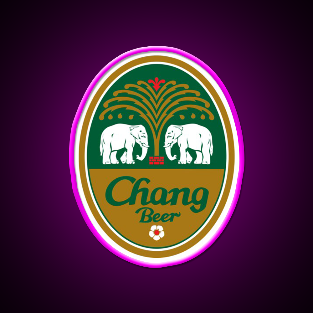 Chang Beer Bar Decor Led Neon Sign Rgb Color - Neon sign mounted on wall in room