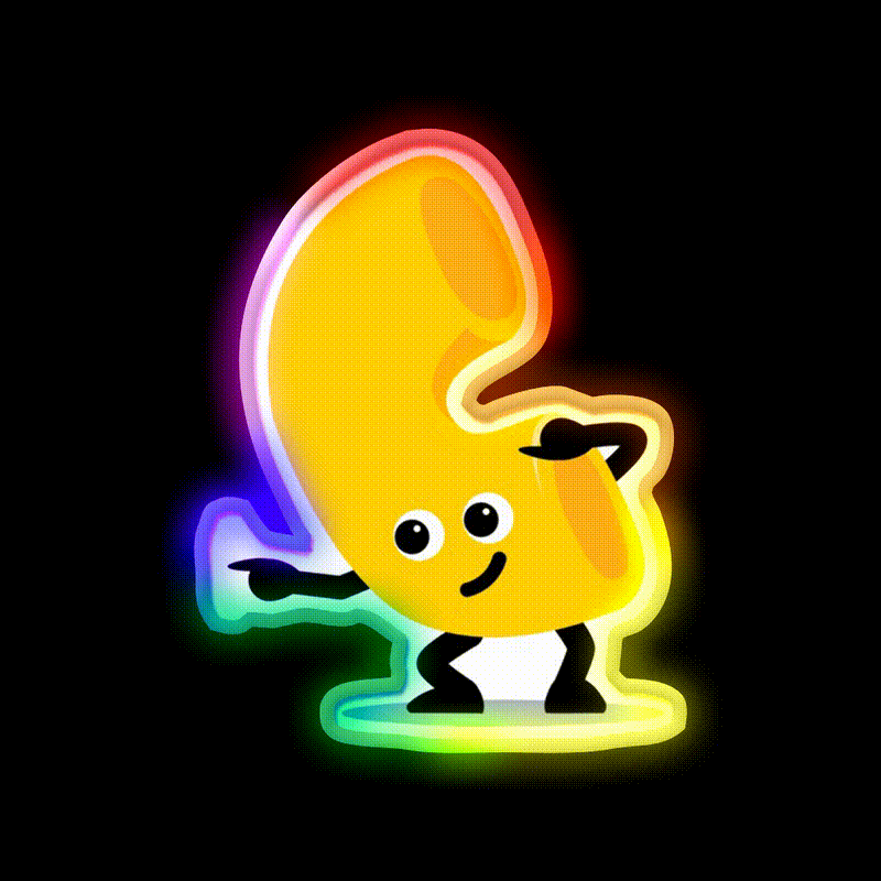 Character Fusion Just Mac Snack Food Led Neon Sign Rgb Color - LED neon sign close-up detail