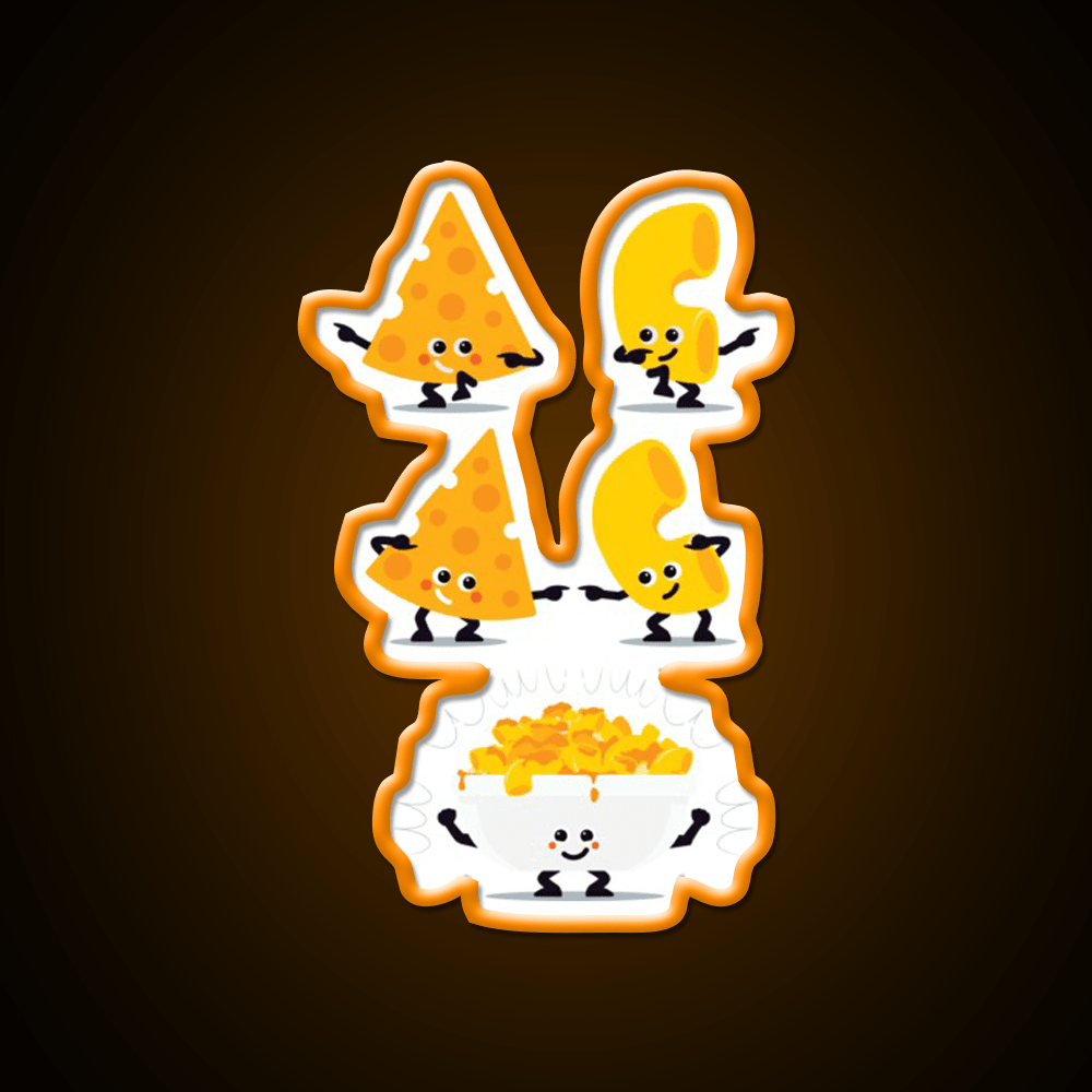 Character Fusion Mac N Cheese Snack Food Led Neon Sign Rgb Color - Shineneon