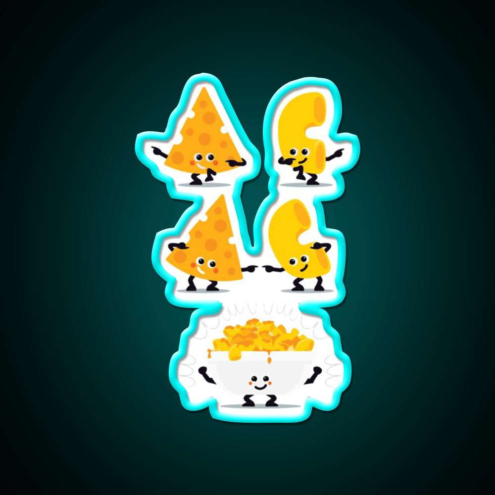 Character Fusion Mac N Cheese Snack Food Led Neon Sign Rgb Color - Shineneon