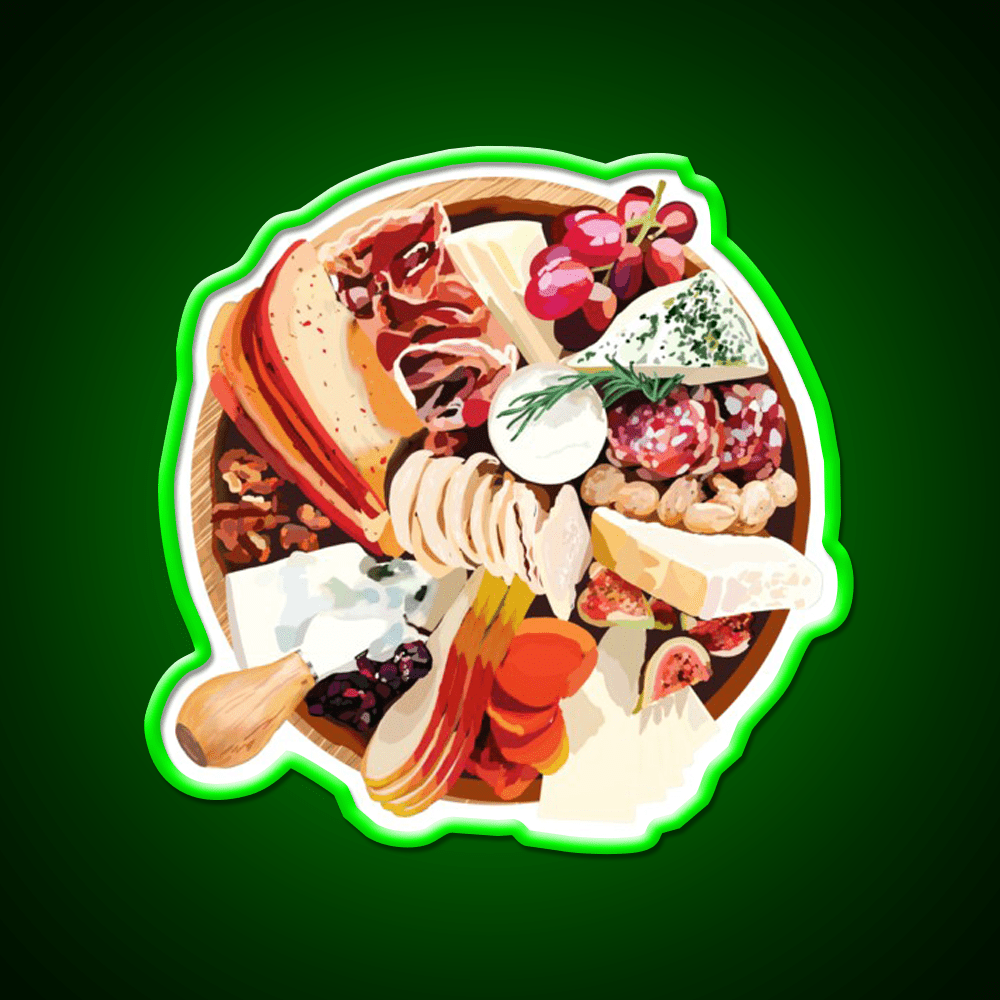 Charcuterie Cheese Board Snack Food Led Neon Sign Rgb Color - Shineneon