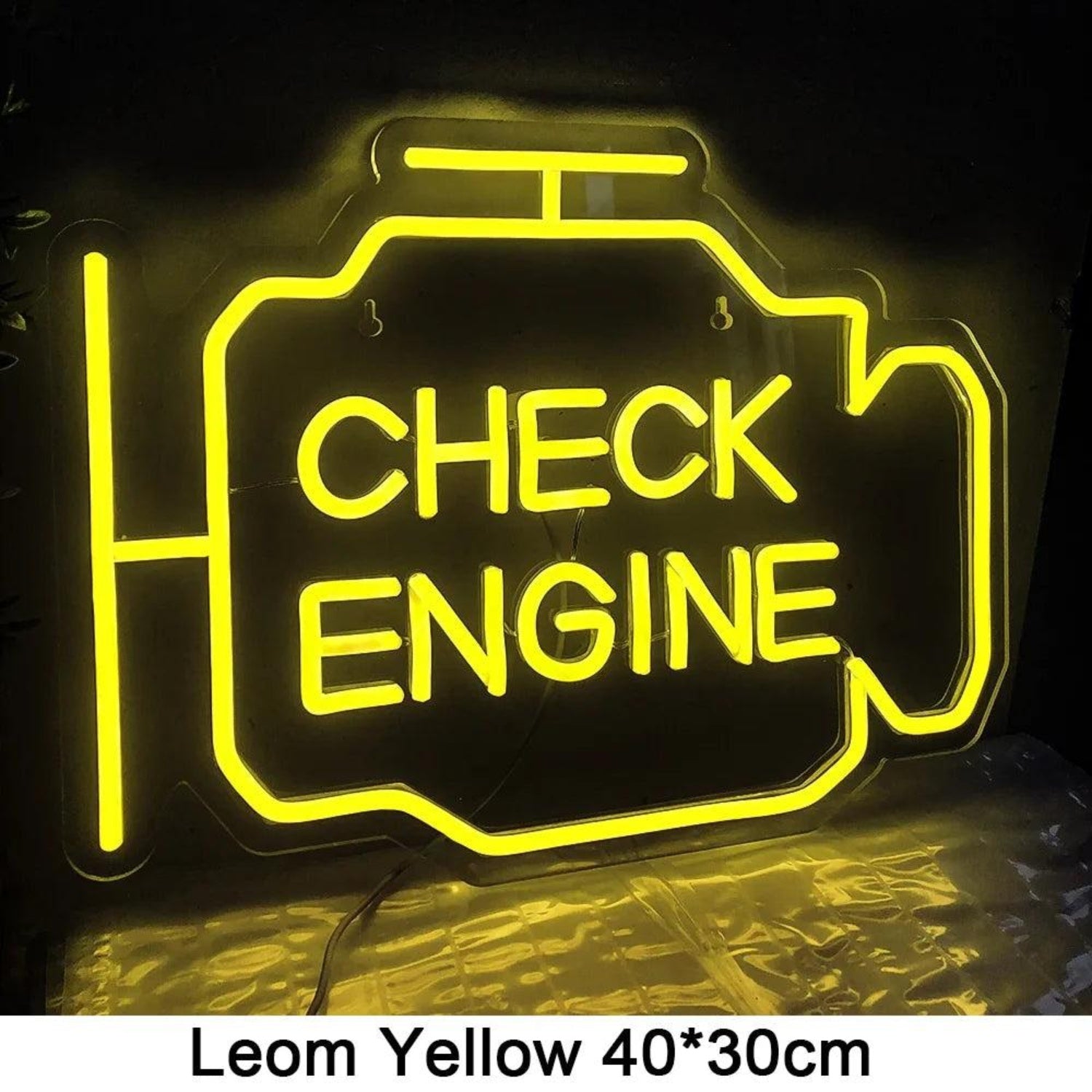 Check Engine Red-Yellow Led Neon Sign For Garage Decor | Shineneon