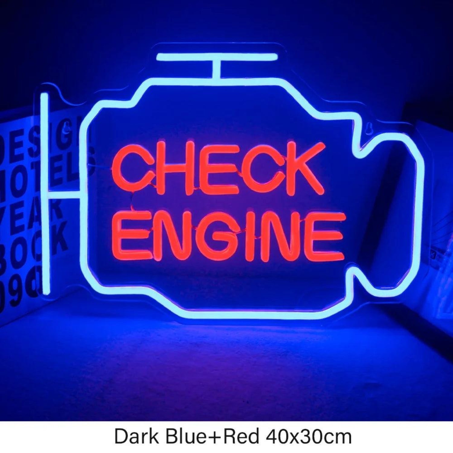 Check Engine Red-Yellow Led Neon Sign For Garage Decor | Shineneon