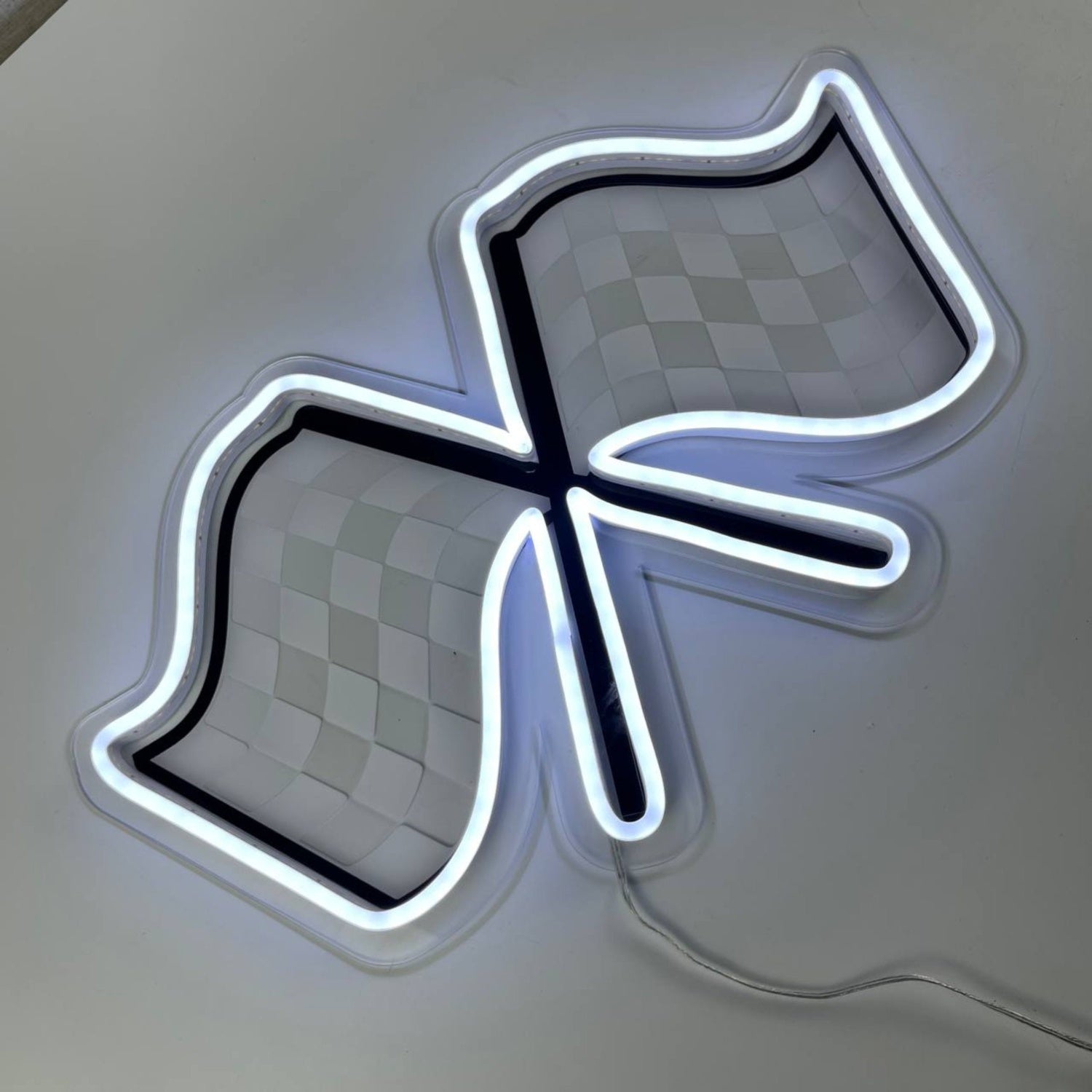 Checkered Flag Decal Printed Neon Light | Shineneon