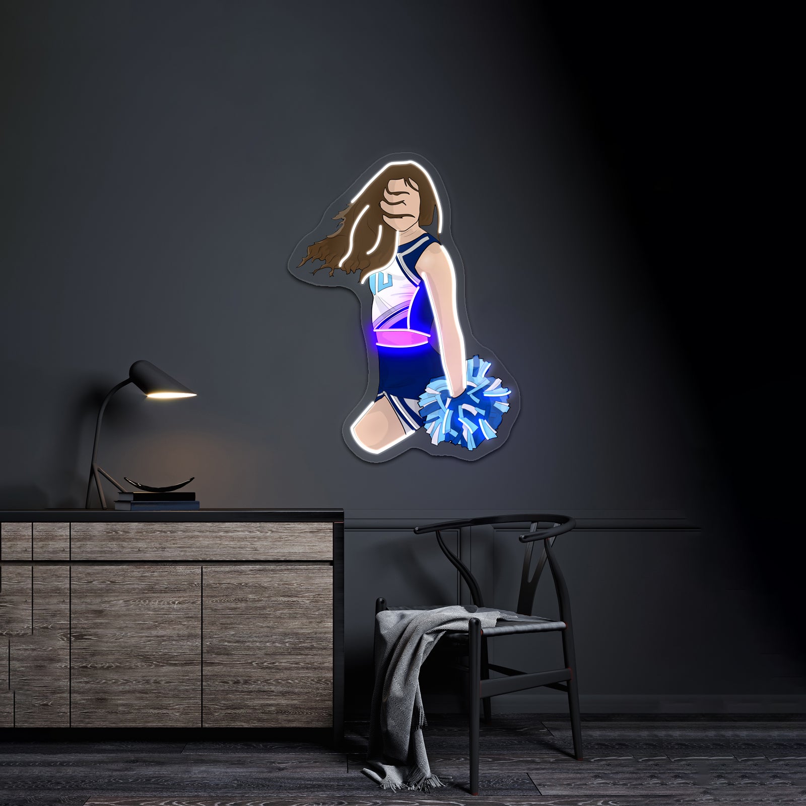 Cheerleader Wave Artwork Business Neon Sign | Shineneon