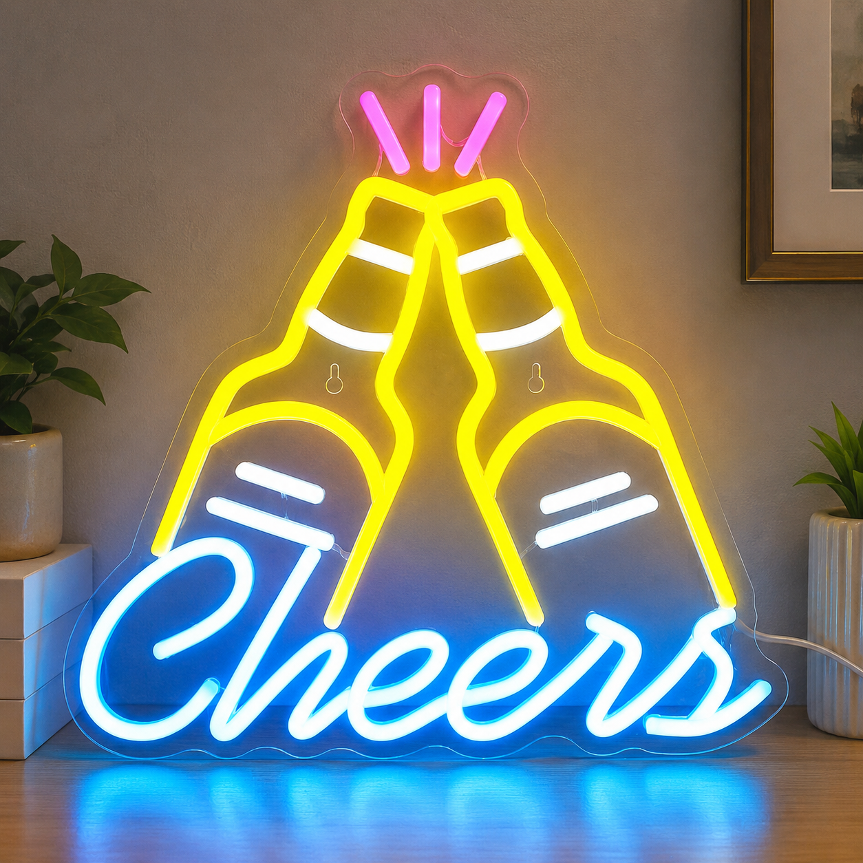 Cheers Beer Bottle LED Neon Sign Option main product image