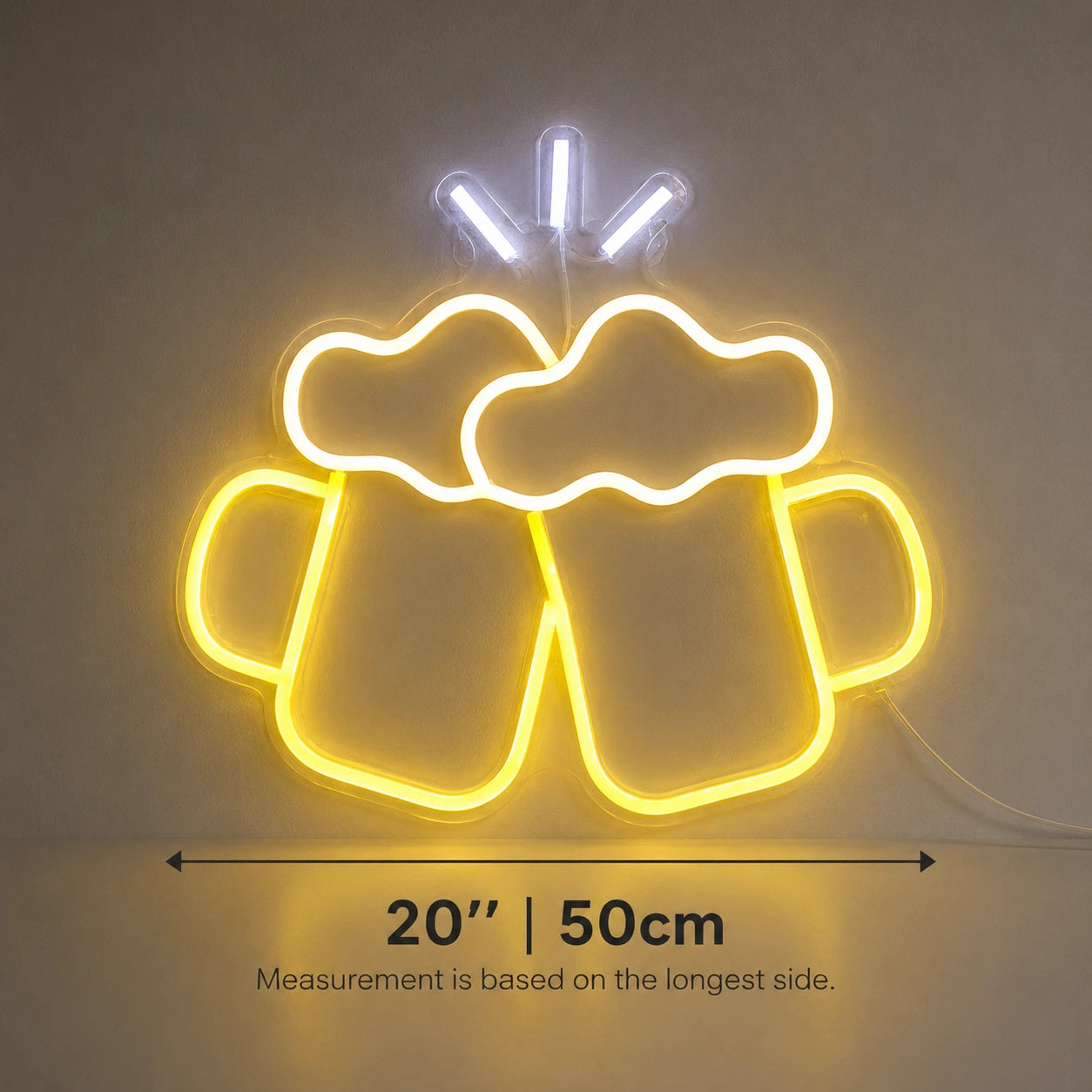 Cheers Beer Mugs Neon Sign LED Neon Sign size image