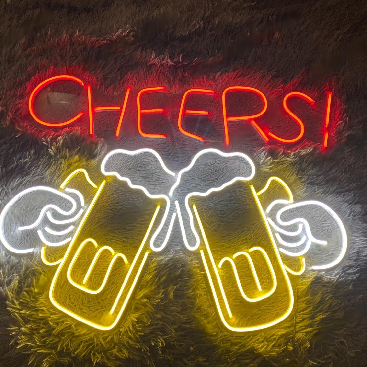 Cheers Beers Multicolor Led Neon Sign For Bar Restaurant Home Decor | Shineneon