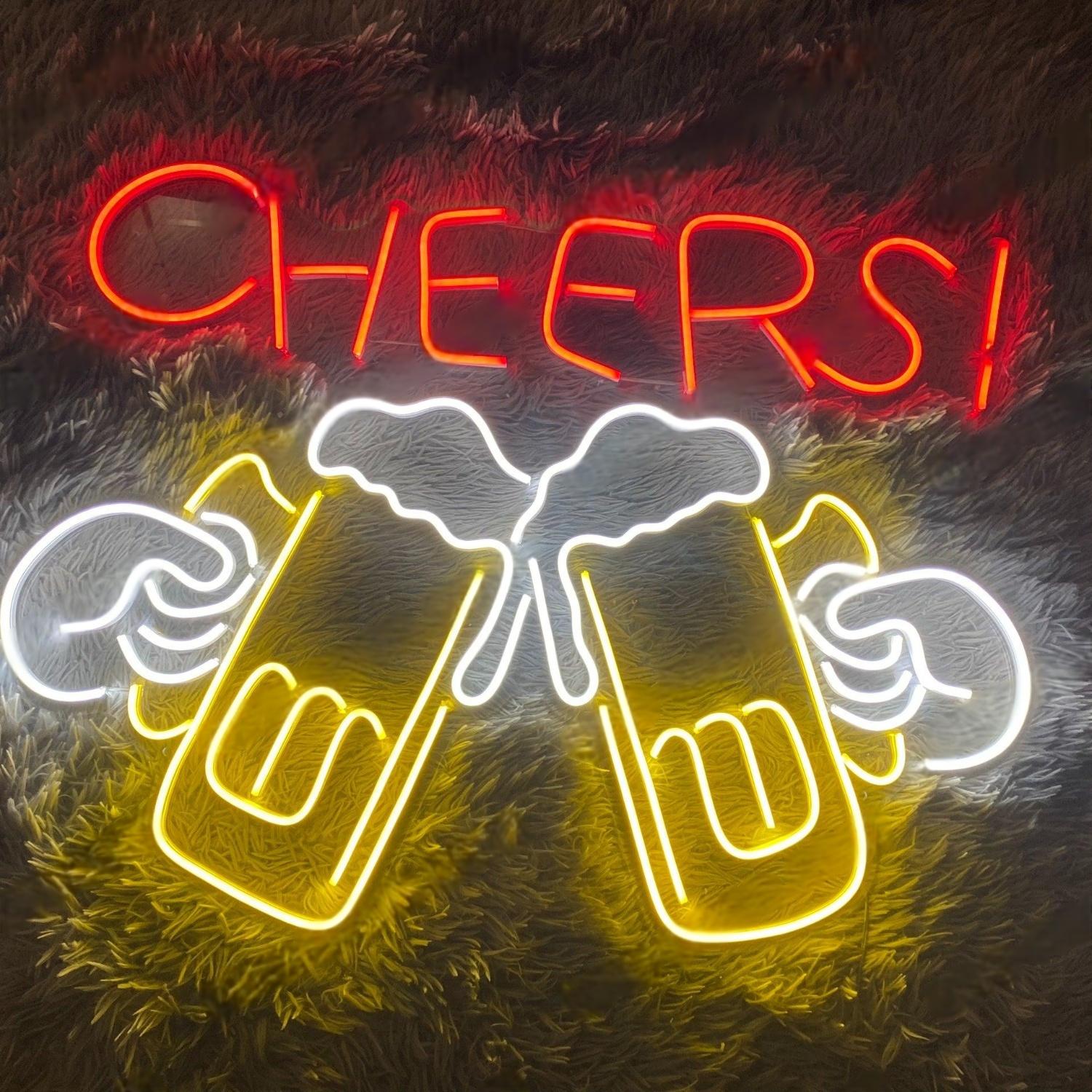 Cheers Beers Multicolor Led Neon Sign For Bar Restaurant Home Decor | Shineneon