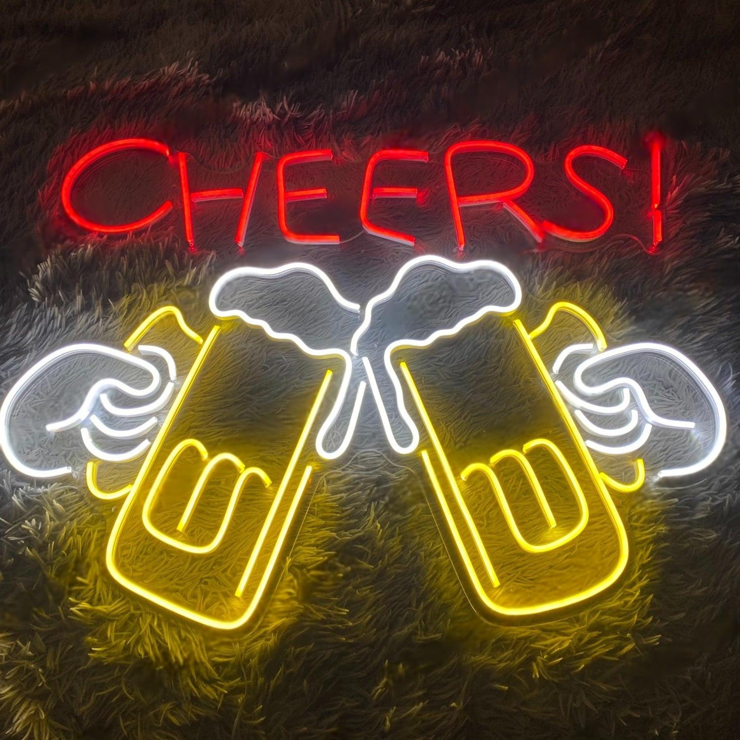 Cheers Beers Multicolor Led Neon Sign For Bar Restaurant Home Decor | Shineneon