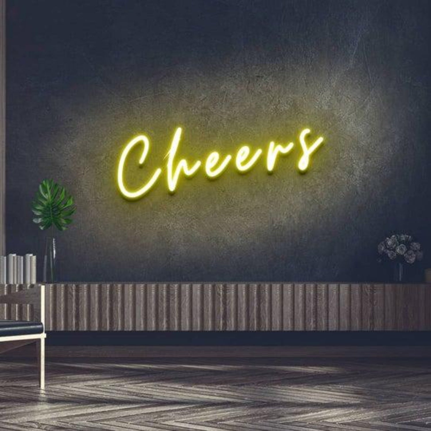 Cheers Bright Yellow Led Neon Sign For Home Bar Restaurant Wall Decor-1 | Shineneon
