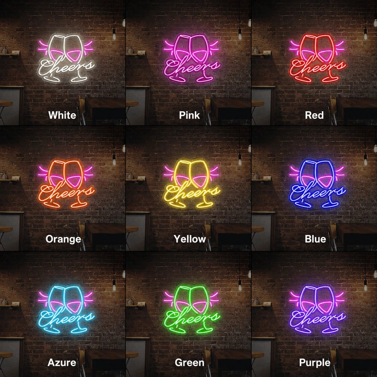 Cheers Clinking Wine Glasses LED Neon Sign - Shineneon