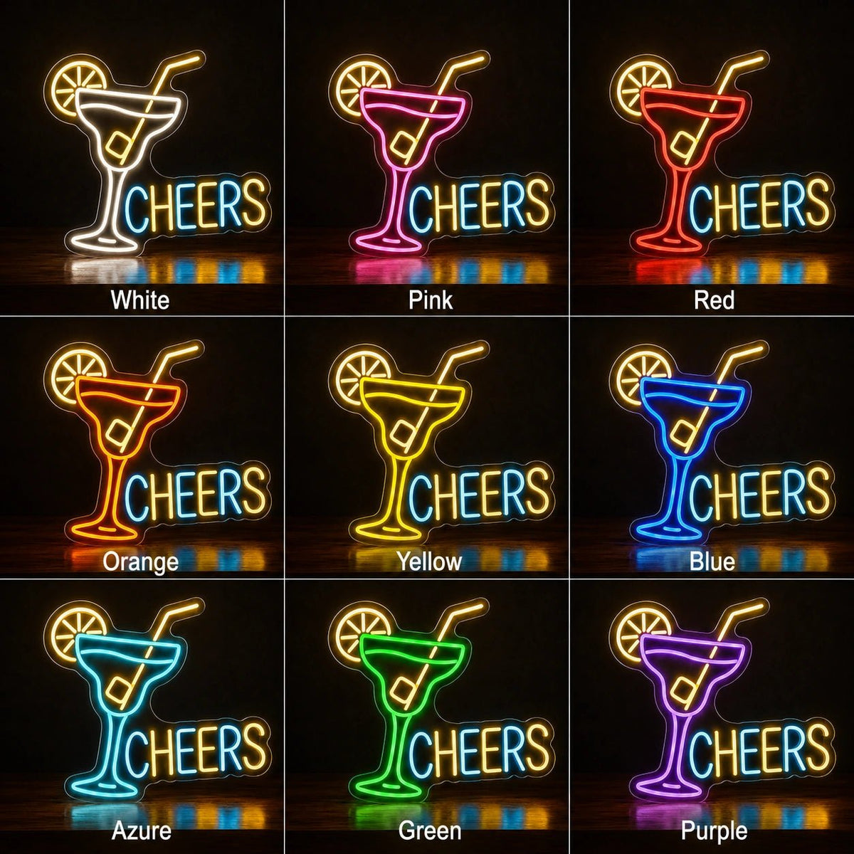 Cheers Cocktail Glass LED Neon Sign - Shineneon