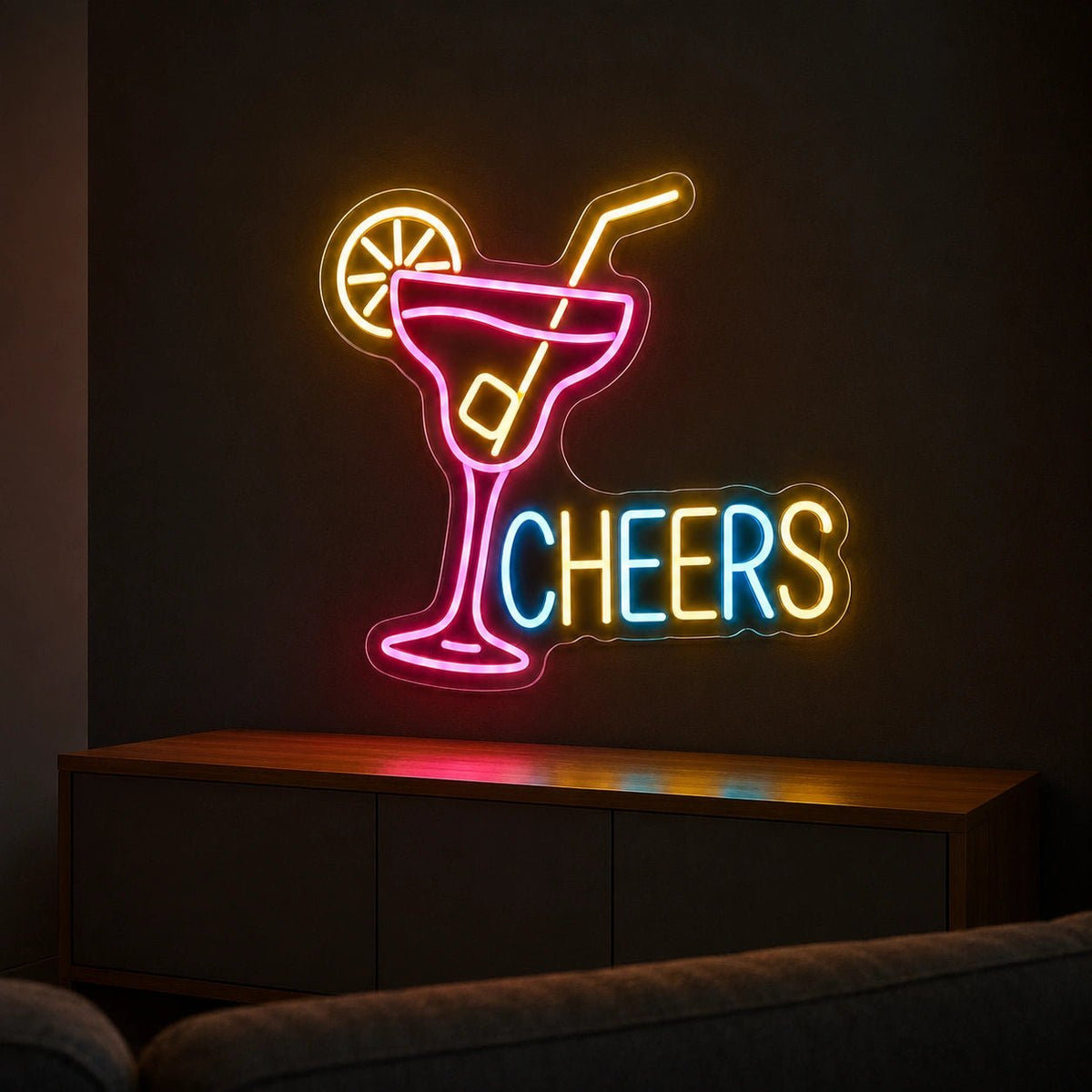 Cheers Cocktail Glass LED Neon Sign - Shineneon