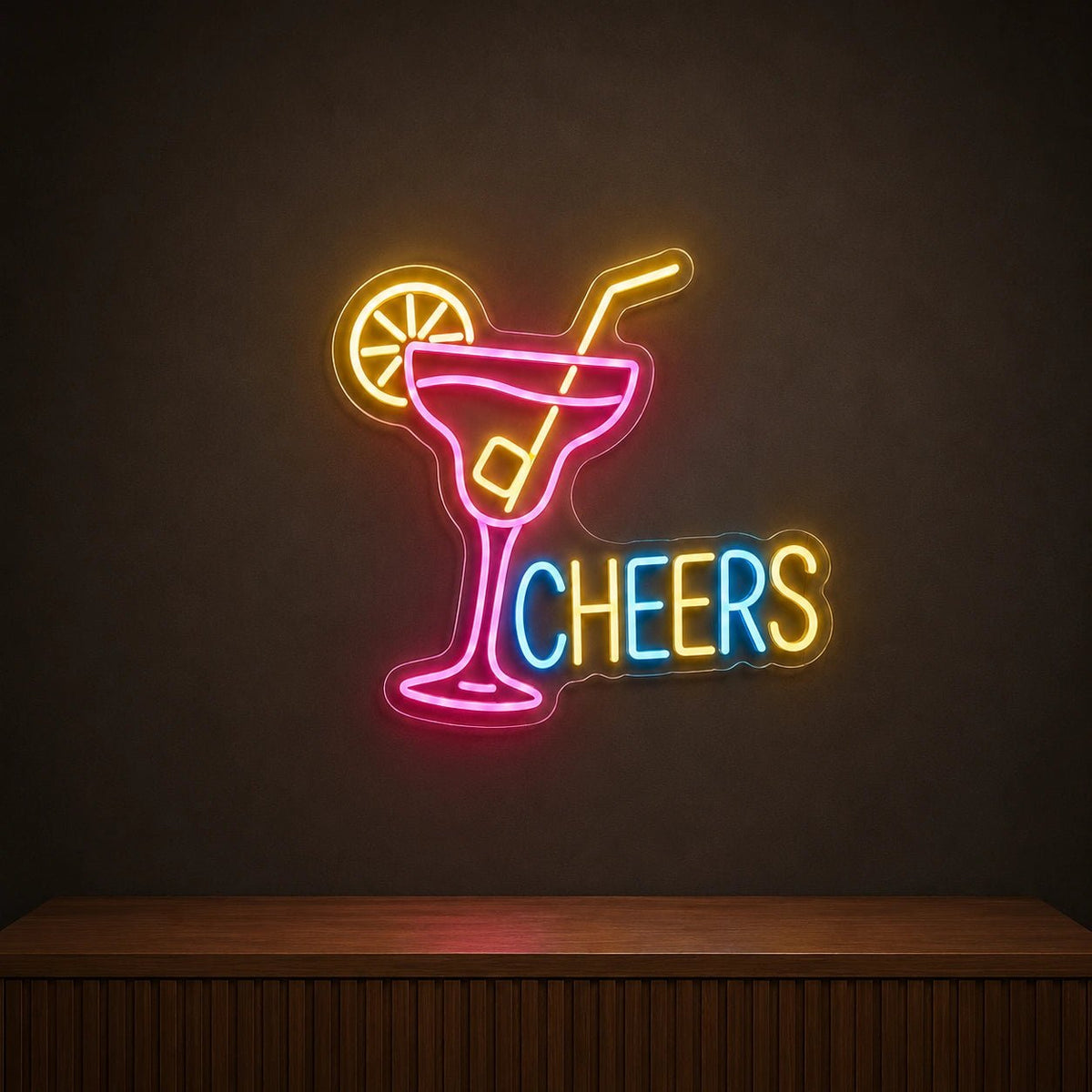 Cheers Cocktail Glass LED Neon Sign - Shineneon