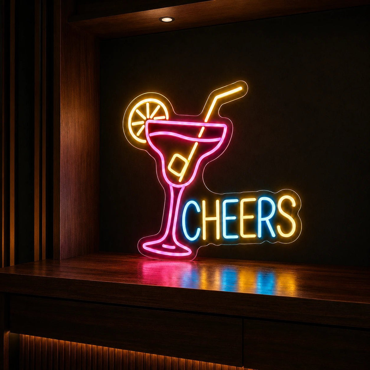 Cheers Cocktail Glass LED Neon Sign - Shineneon