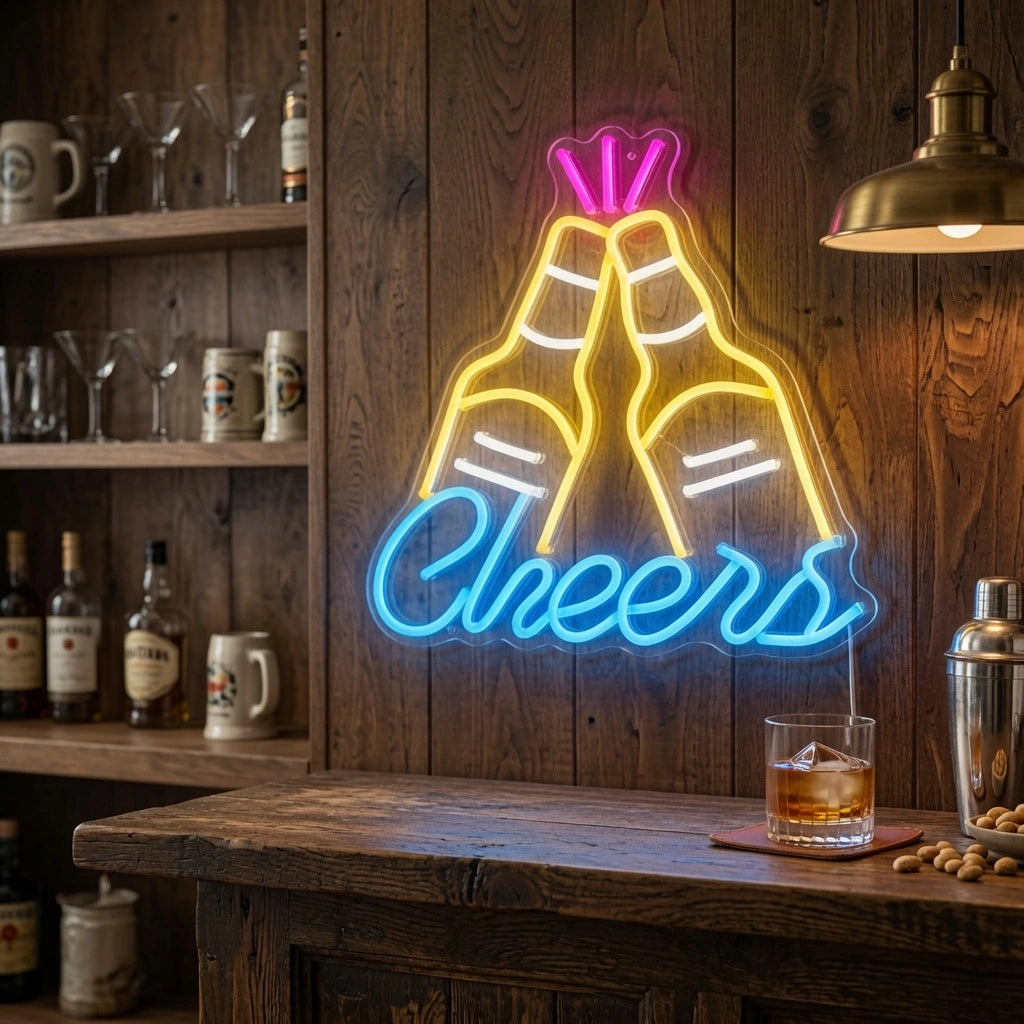Cheers LED Neon Sign Home Wall Art Wall Neon Sign - 03 Real Lifestyle Scene