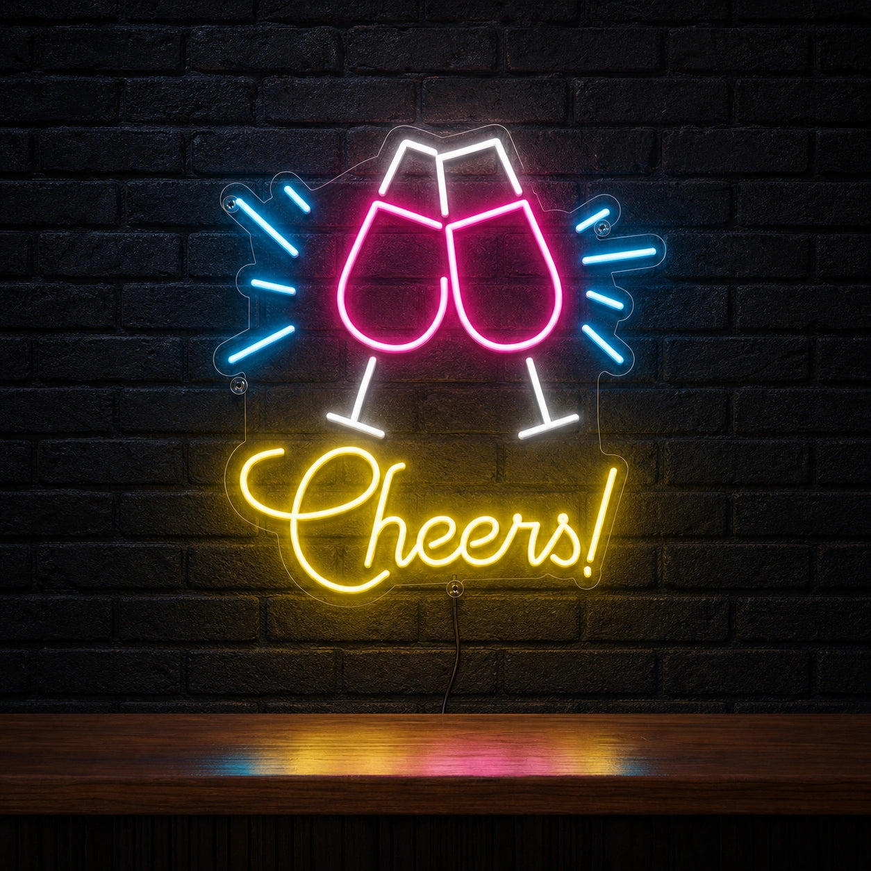 Cheers Man Cave LED Neon Sign size image