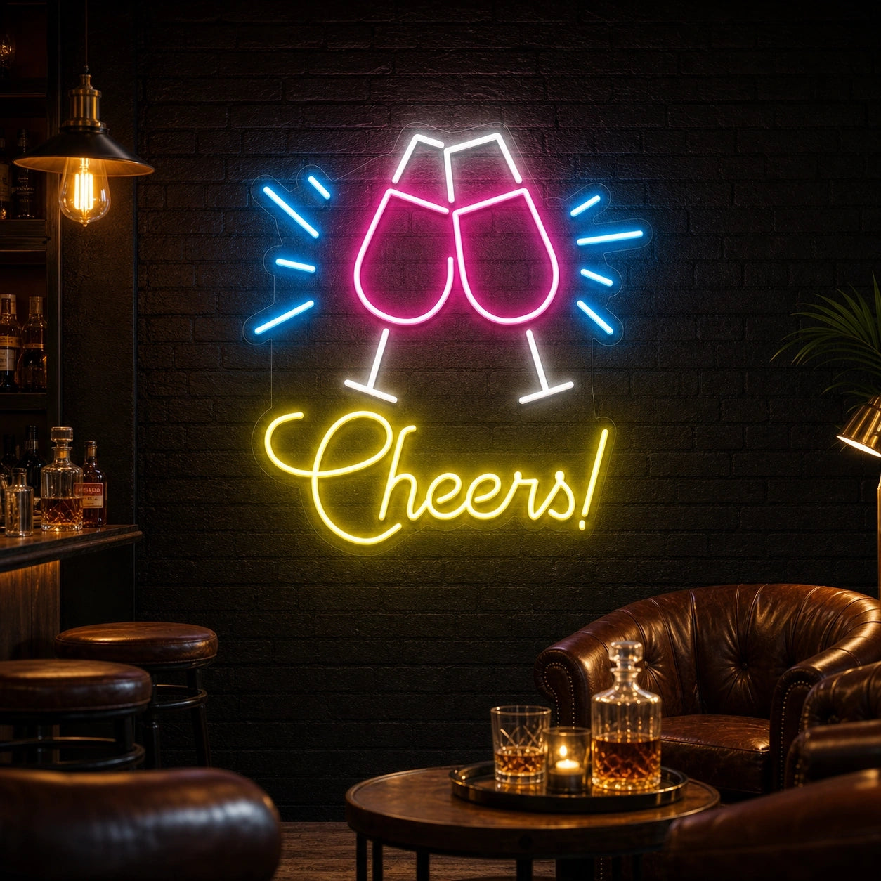 Cheers Man Cave LED Neon Sign Home Bar Wall Decoration high-converting product image