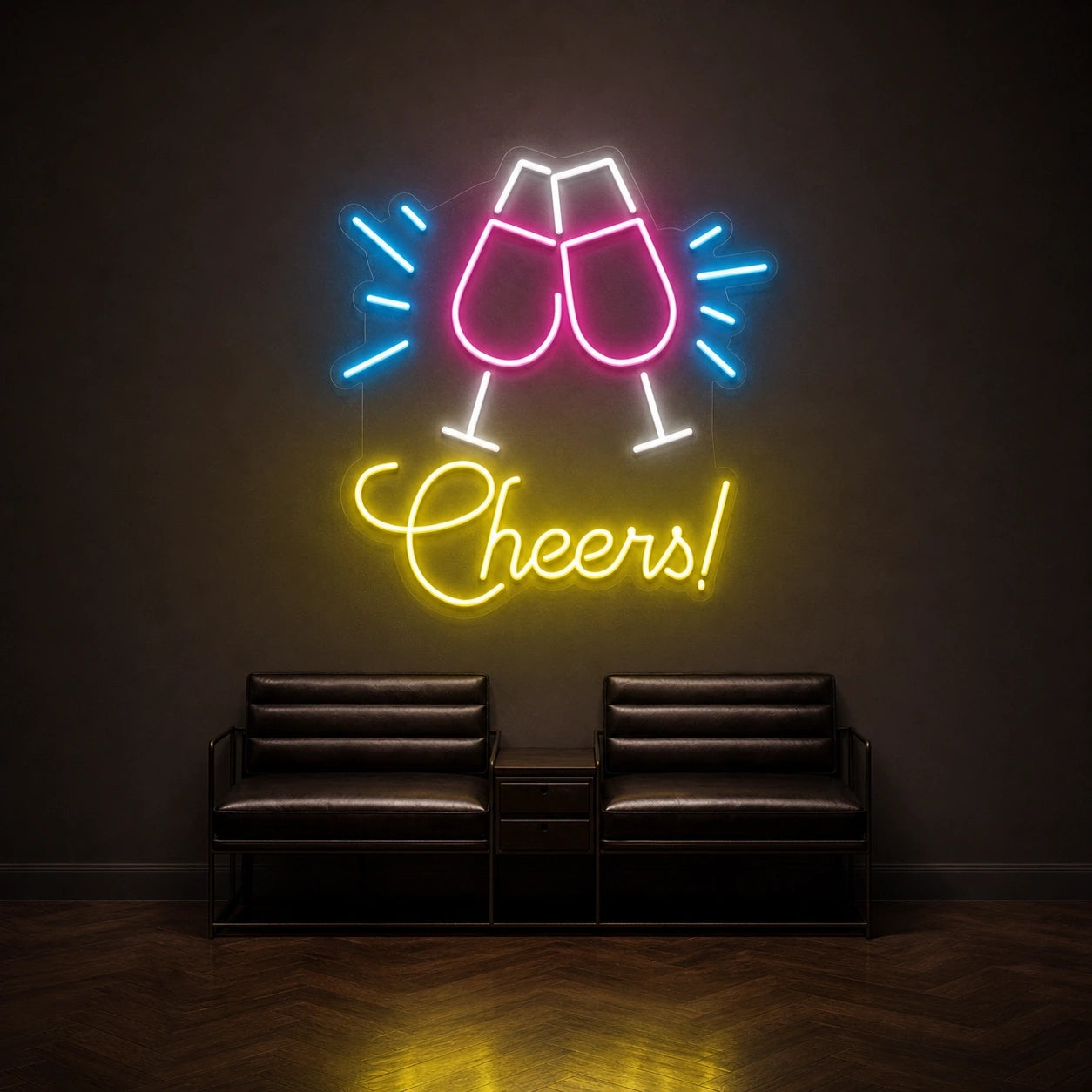 Cheers Man Cave LED Neon Sign Home Garage Wall Decoration size image