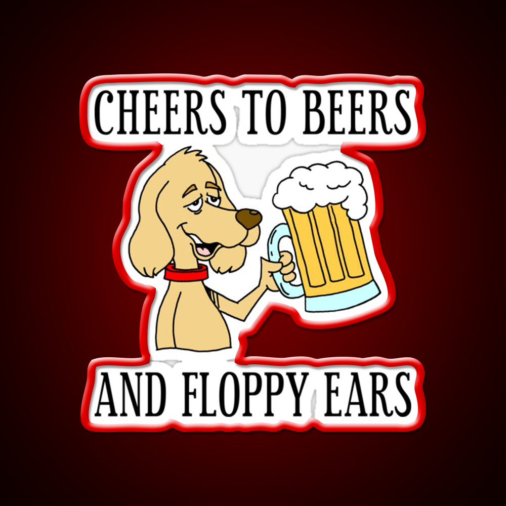 Cheers To Beers Floppy Ears Dog Beer Cartoon Beer Bar Decor Led Neon Sign Rgb Color - LED neon sign view 10