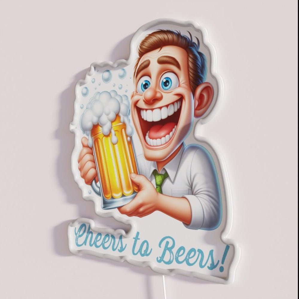 Cheers To Beers Man Beer Lover Rgb Led Neon Sign - Shineneon