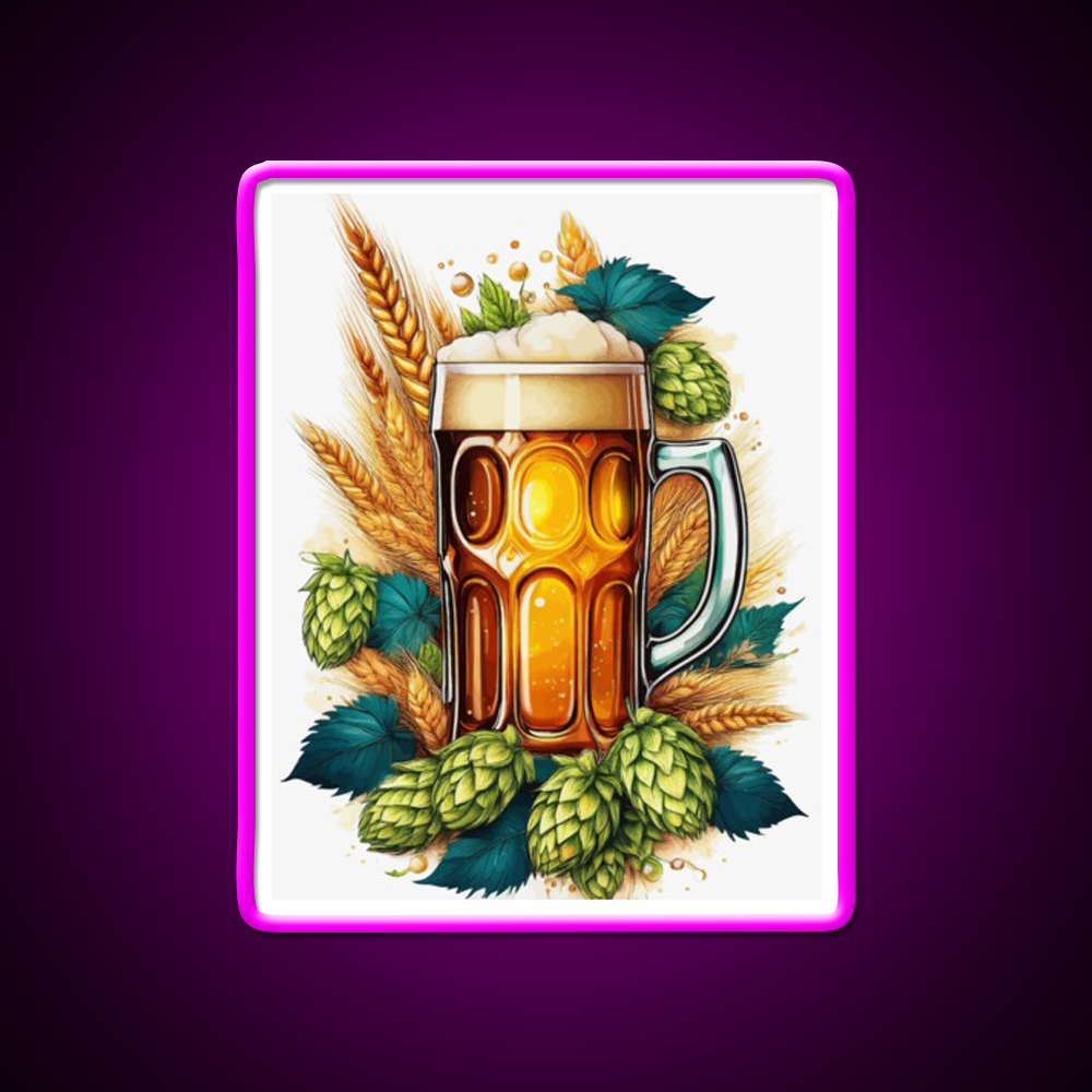 Cheers To Brews Around The World Beer Bar Decor Led Neon Sign Rgb Color - Neon sign mounted on wall in room