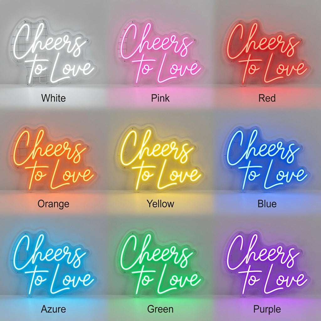 Cheers To Love LED Neon Sign - 05 Color Grid