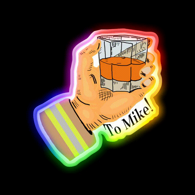 Cheers To Mike Whiskey Drink Bar Led Neon Sign Rgb Color