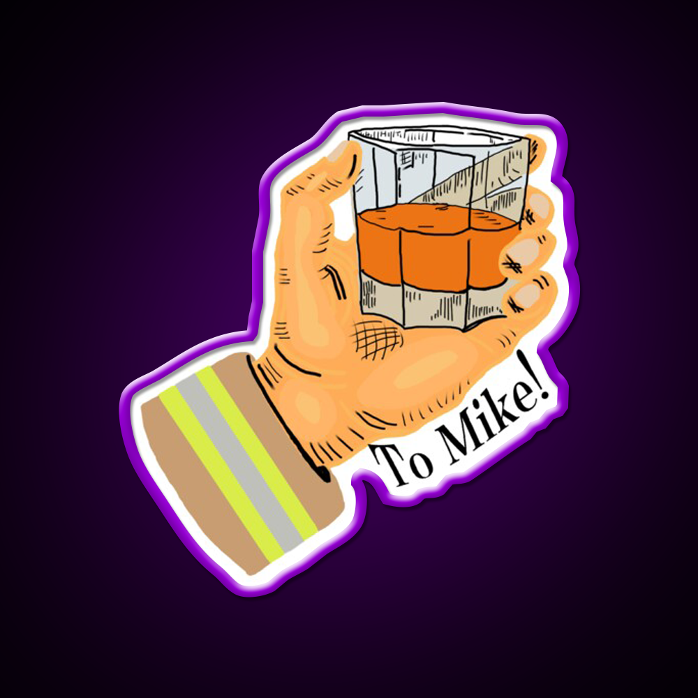 Cheers To Mike Whiskey Drink Bar Led Neon Sign Rgb Color