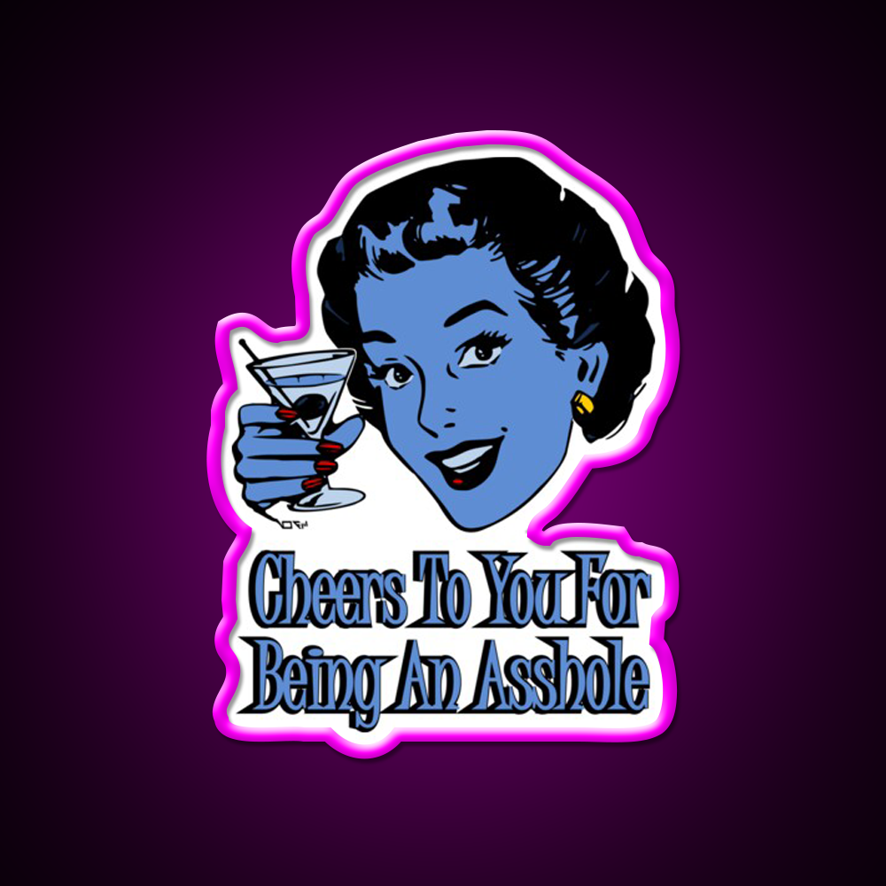 Cheers To You Blue Lady Man Cave Bar Led Neon Sign Rgb Color