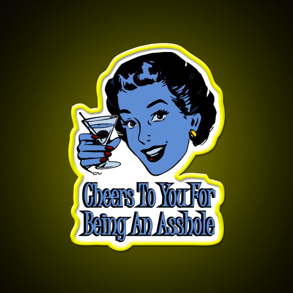 Cheers To You Blue Lady Man Cave Bar Led Neon Sign Rgb Color