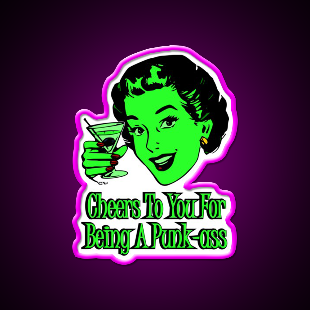 Cheers To You Green Lady Man Cave Bar Led Neon Sign Rgb Color