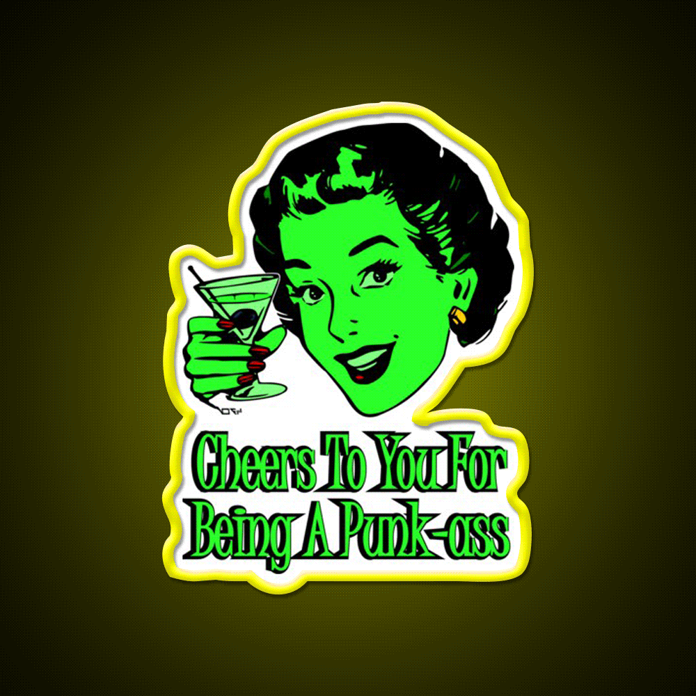 Cheers To You Green Lady Man Cave Bar Led Neon Sign Rgb Color