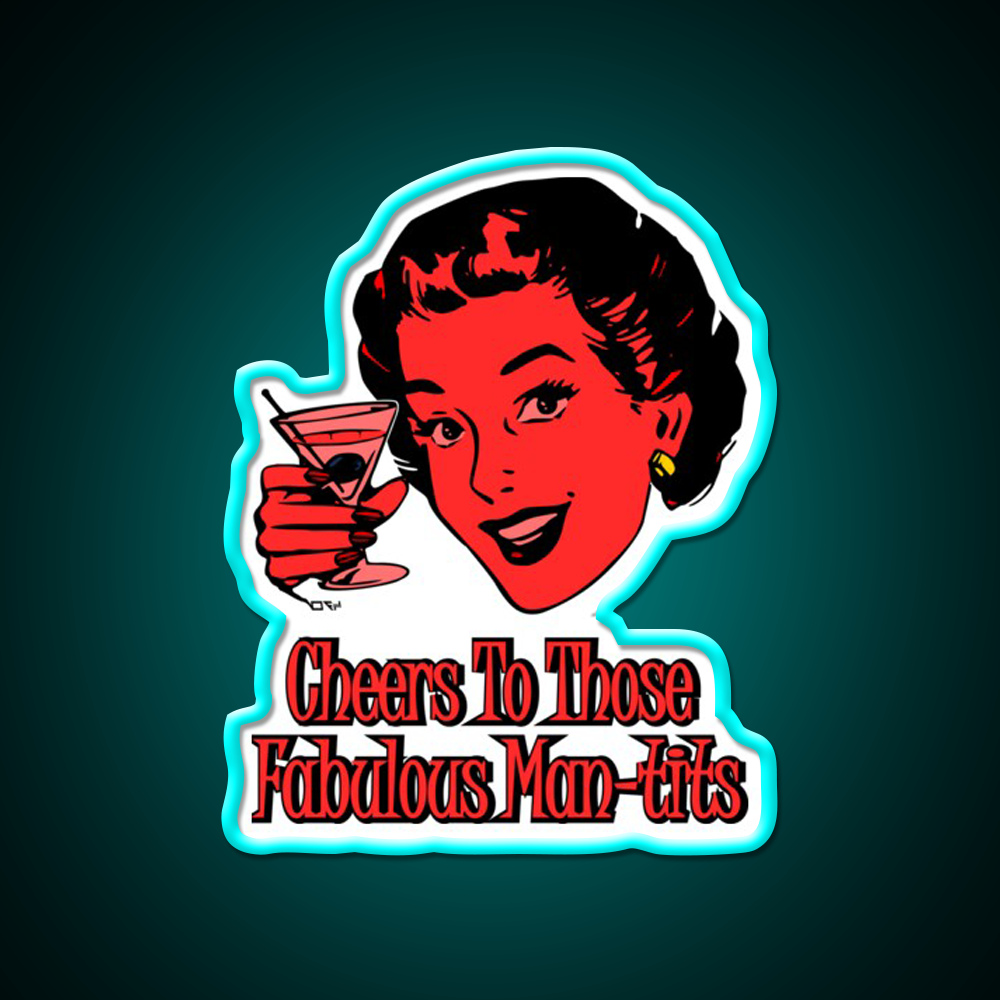 Cheers To You Red Lady Man Cave Bar Led Neon Sign Rgb Color