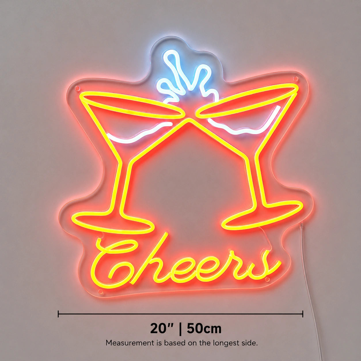 Cheers Wine Glasses Neon Sign LED Neon Sign size image