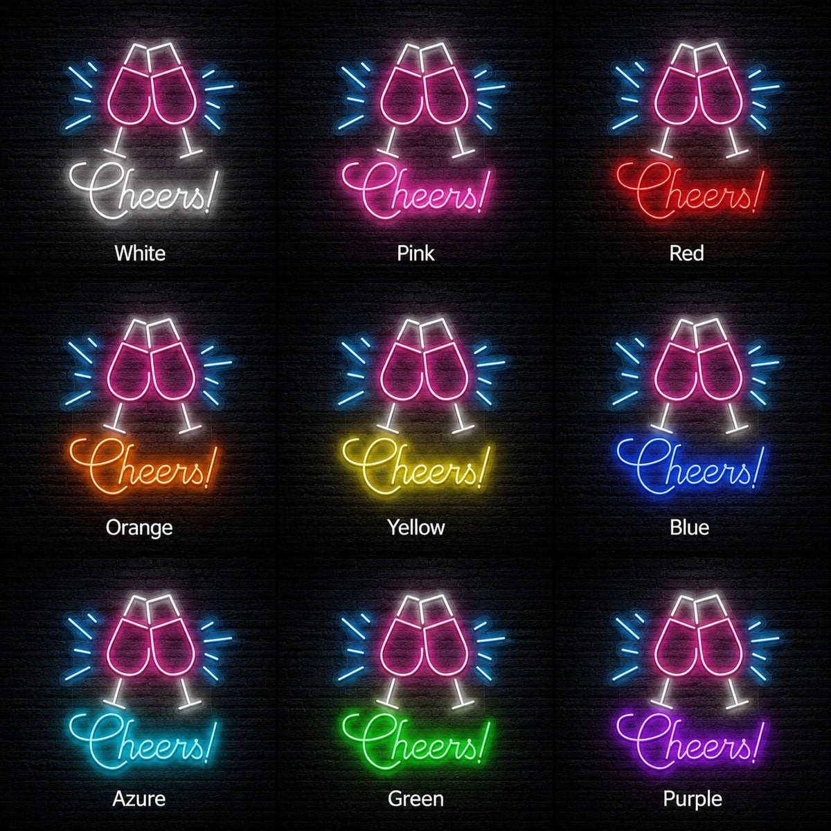 Cheers With Wine Glasses LED Neon Sign - Shineneon