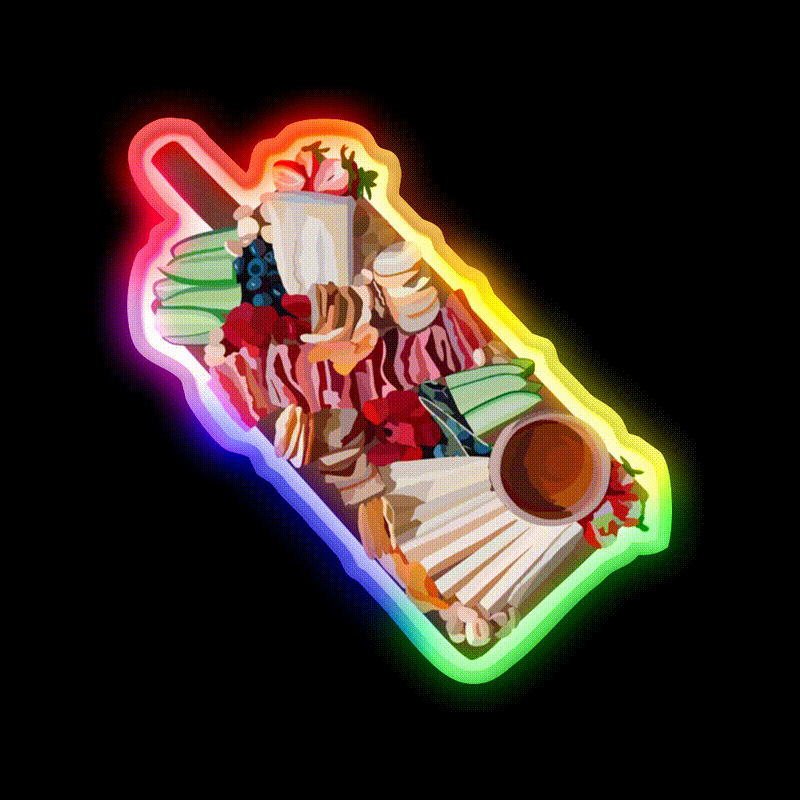 Cheese Board Snack Food Led Neon Sign For Snack Room Rgb Color - LED neon sign close-up detail