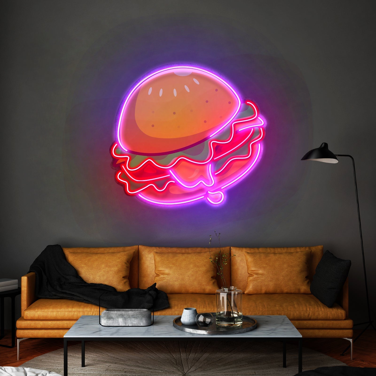 Cheese Burger Cartoon Led Neon Sign Light Custom Led Signs - Shineneon