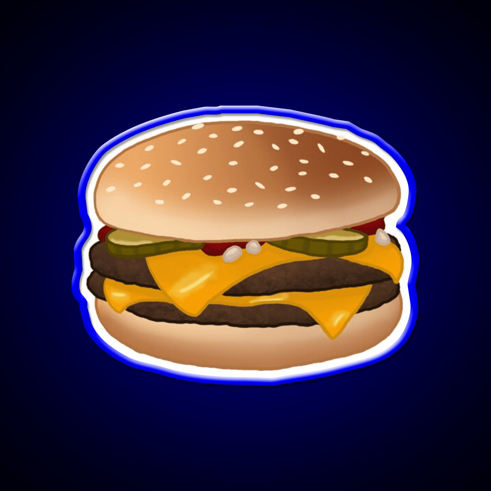 Cheese Burger Fast Food Led Neon Sign For Burger Place Rgb Color - Shineneon
